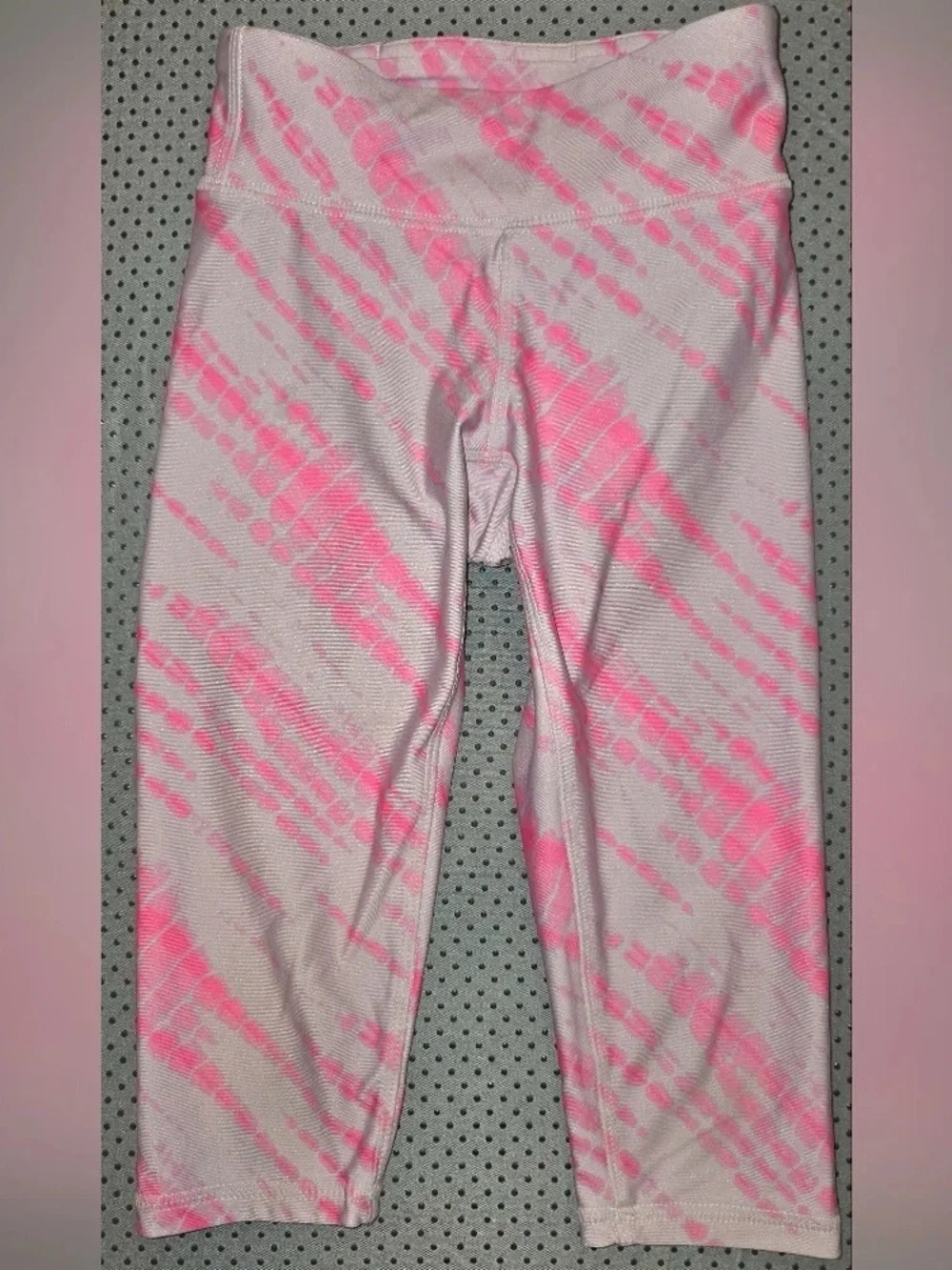 Girls' Pink Tie-Dye Active Capri Leggings